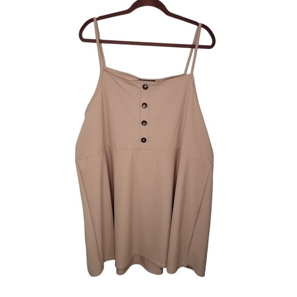 Boohoo Nwt beige babydoll tank top camisole size 24 - Picture 1 of 5